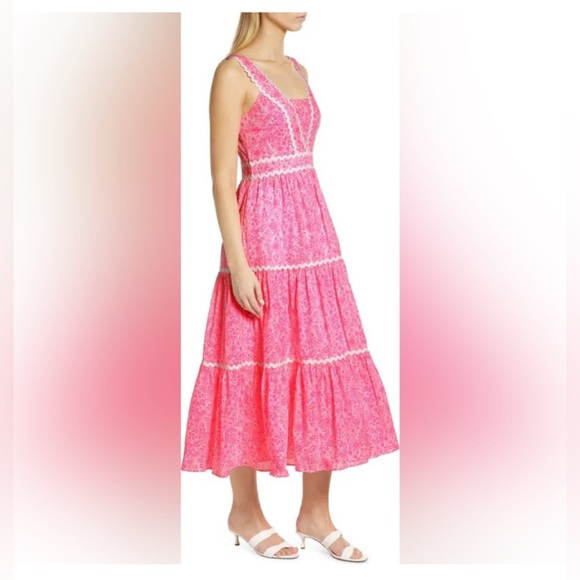 New Lilly Pulitzer Womens Pollie Cotton Dress Pink Shandy Invest A Gator Size 4 - Picture 4 of 9